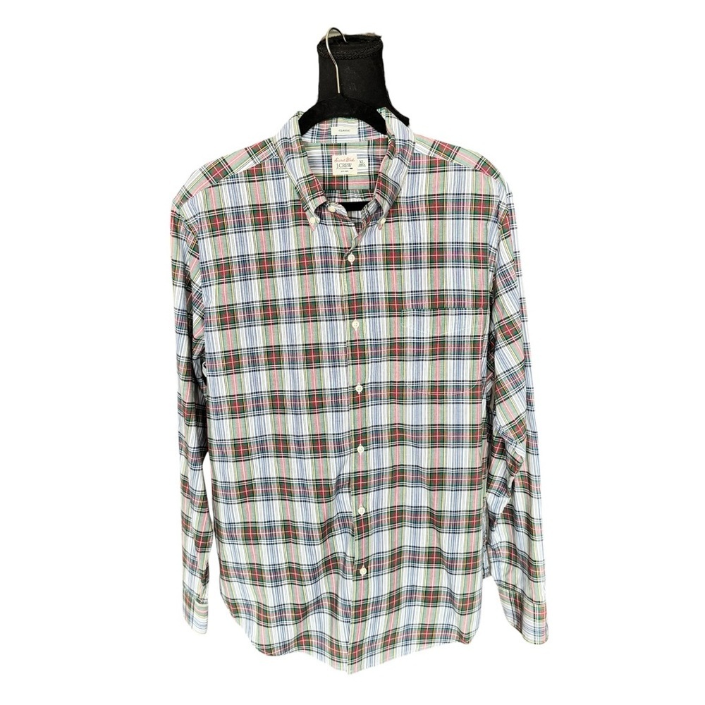 J.Crew Secret Wash Plaid Button Down Shirt XL Classic Fit Preppy Coastal Dadcore